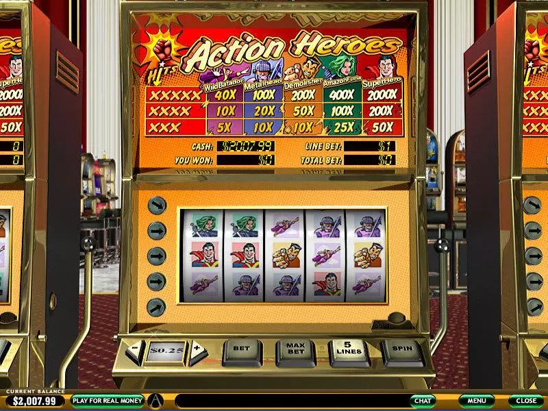 Action Heroes Fun Slot Game made by PlayTech with 5 Reel and 5 Line