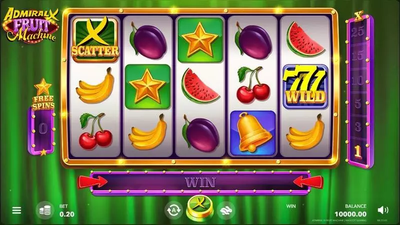 Admiral X Fruit Machine Fun Slot Game made by Mascot Gaming  and 20 Line