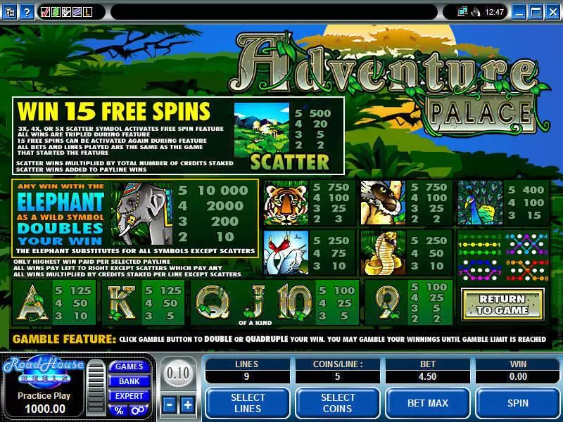 Adventure Palace Fun Slot Game made by Microgaming with 5 Reel and 9 Line