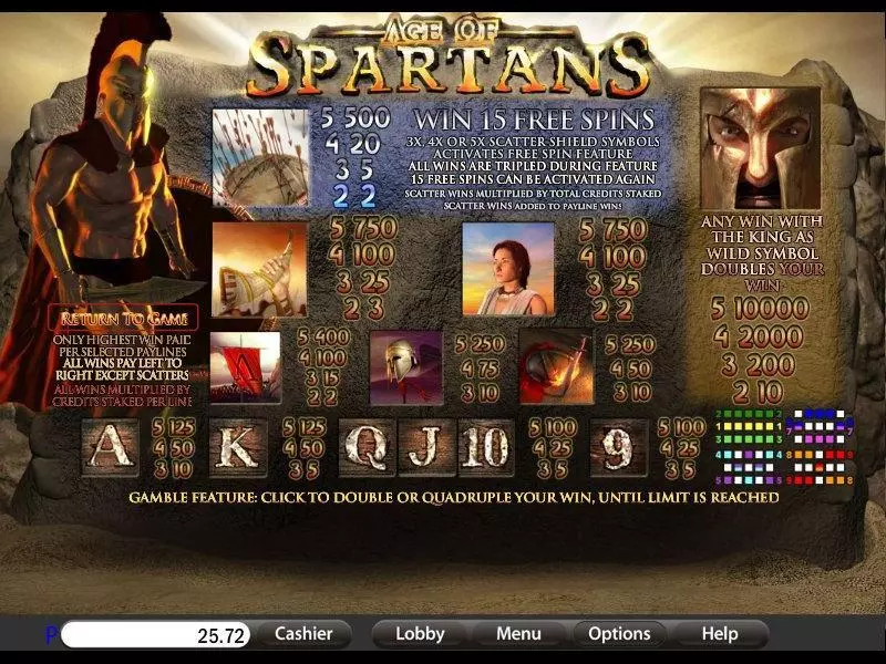 Age of Spartans Fun Slot Game made by Saucify with 5 Reel and 9 Line