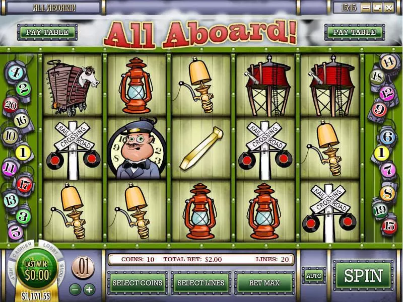 All Aboard Fun Slot Game made by Rival with 5 Reel and 20 Line