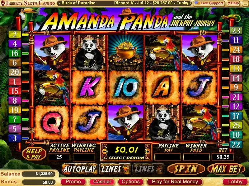 Amanda Panda Fun Slot Game made by WGS Technology with 5 Reel and 25 Line