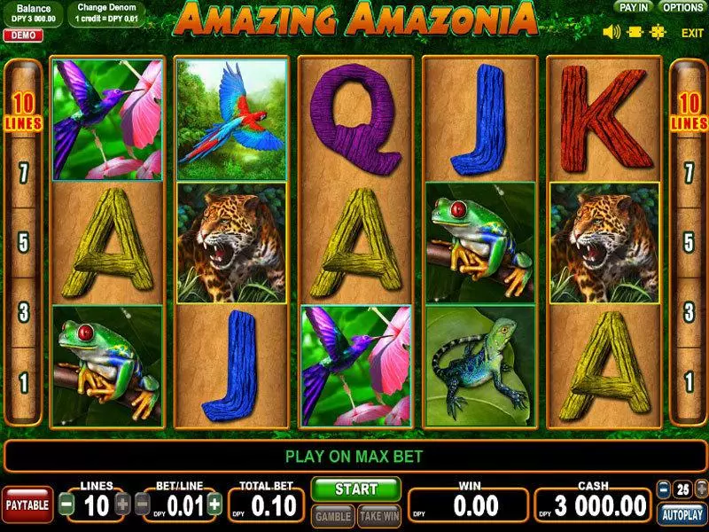 Amazing Amazonia  Fun Slot Game made by EGT with 5 Reel and 10 Line