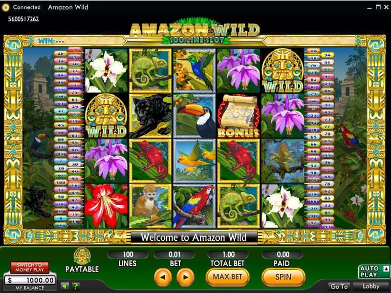 Amazon Wild Fun Slot Game made by 888 with 5 Reel and 100 Line