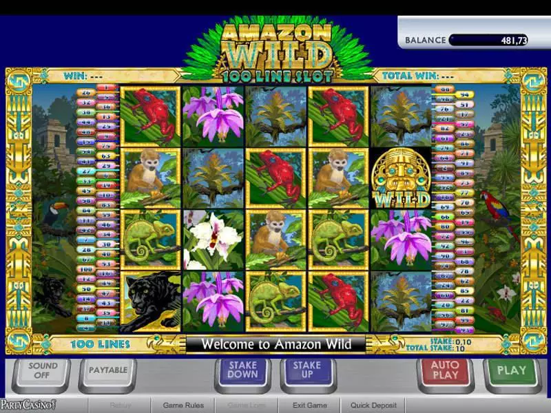 Amazon Wild Fun Slot Game made by bwin.party with 5 Reel and 100 Line