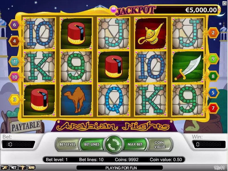 Arabian Nights Fun Slot Game made by NetEnt with 5 Reel and 10 Line