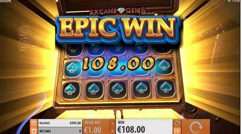 Arcane Gems Fun Slot Game made by Quickspin with 5 Reel and 9 Line