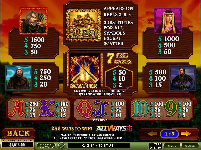 Archer Fun Slot Game made by PlayTech with 5 Reel and 243 Line