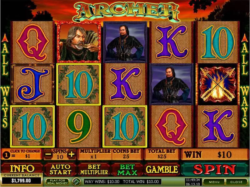 Archer Fun Slot Game made by PlayTech with 5 Reel and 243 Line