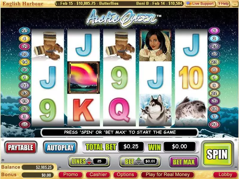 Arctic Queen Fun Slot Game made by Vegas Technology with 5 Reel and 25 Line