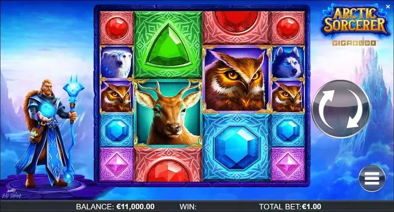 Arctic Sorcerer Gigablox Fun Slot Game made by ReelPlay with 6 Reel and 50 Line