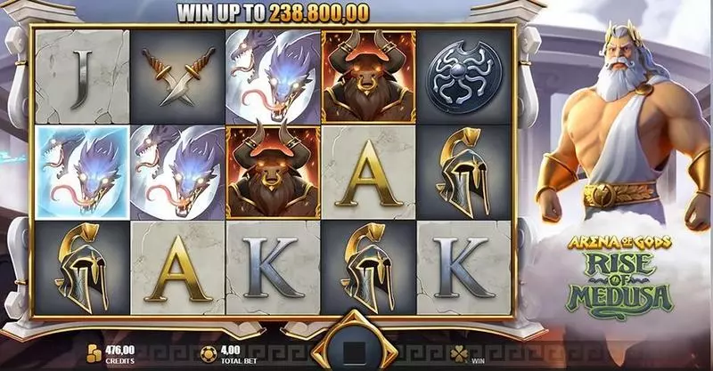 ARENA OF GODS - RISE OF MEDUSA Fun Slot Game made by Rabcat with 5 Reel and 20 Line