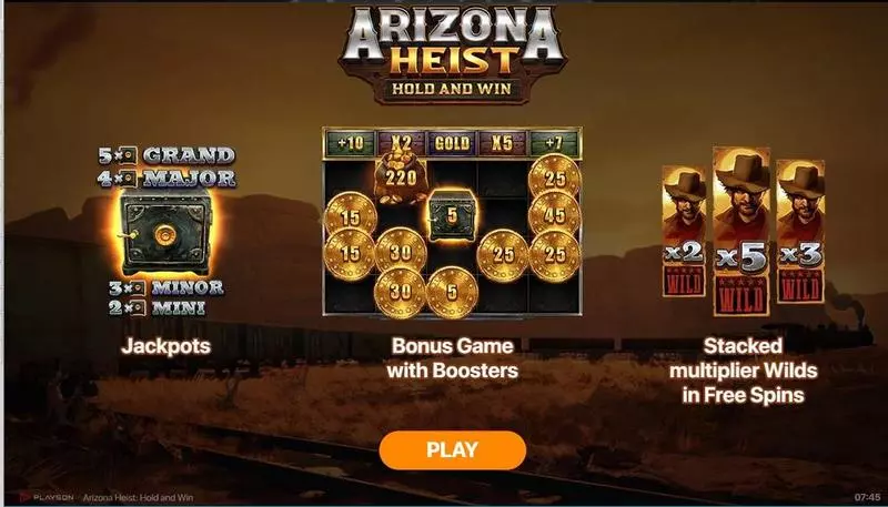 Arizona Heist - Hold and Win Fun Slot Game made by Playson with 5 Reel 