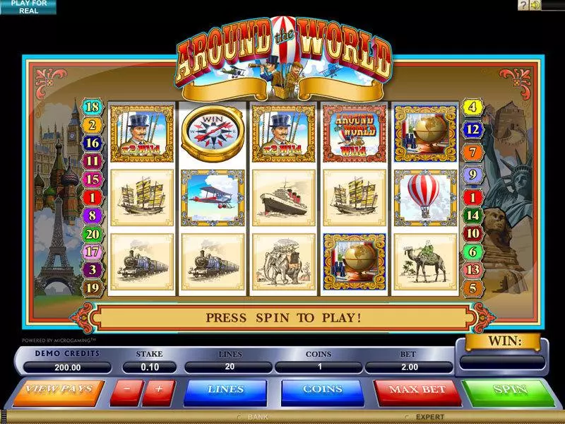 Around the World Fun Slot Game made by Microgaming with 5 Reel and 20 Line