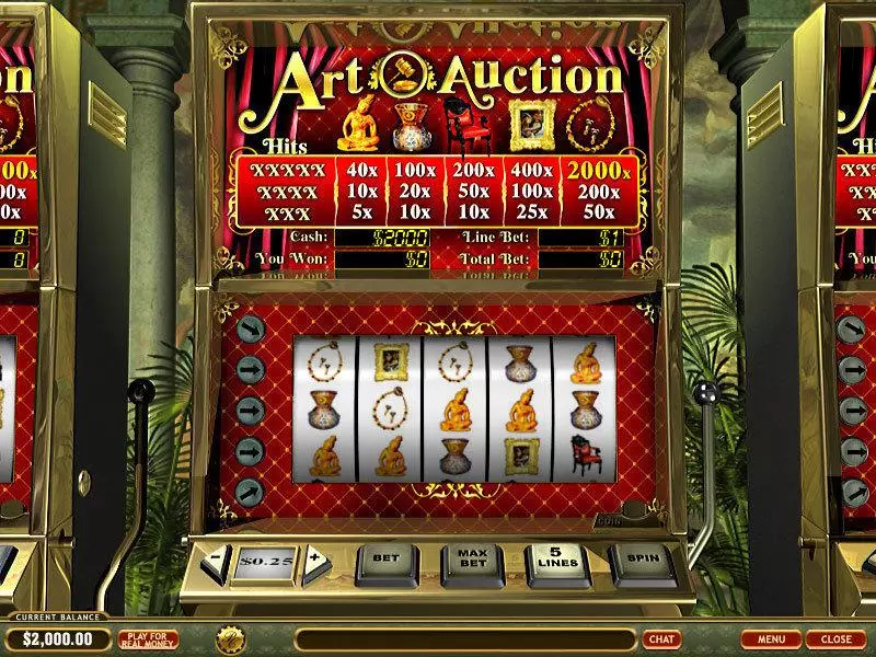 Art Auction Fun Slot Game made by PlayTech with 5 Reel and 5 Line