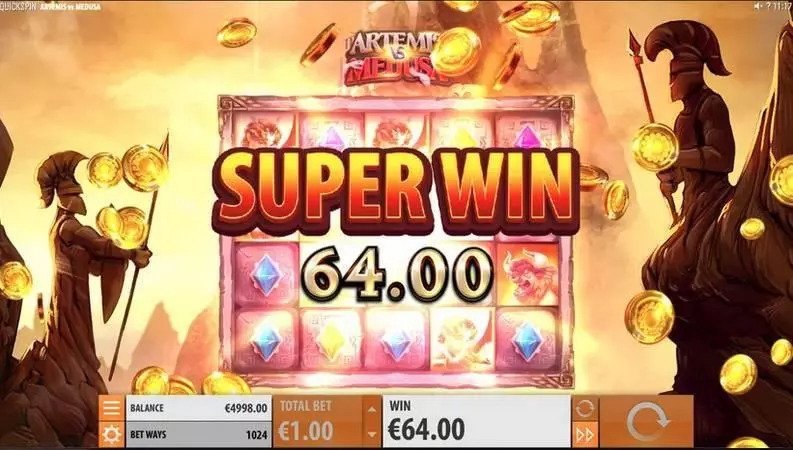 Artemis vs Medusa Fun Slot Game made by Quickspin with 5 Reel and 1024 Way
