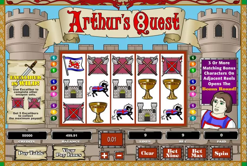 Arthur's Quest Fun Slot Game made by Amaya with 5 Reel and 9 Line