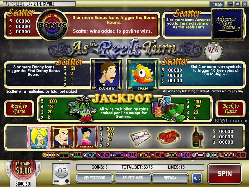 As the Reels Turn 2 Fun Slot Game made by Rival with 5 Reel and 15 Line