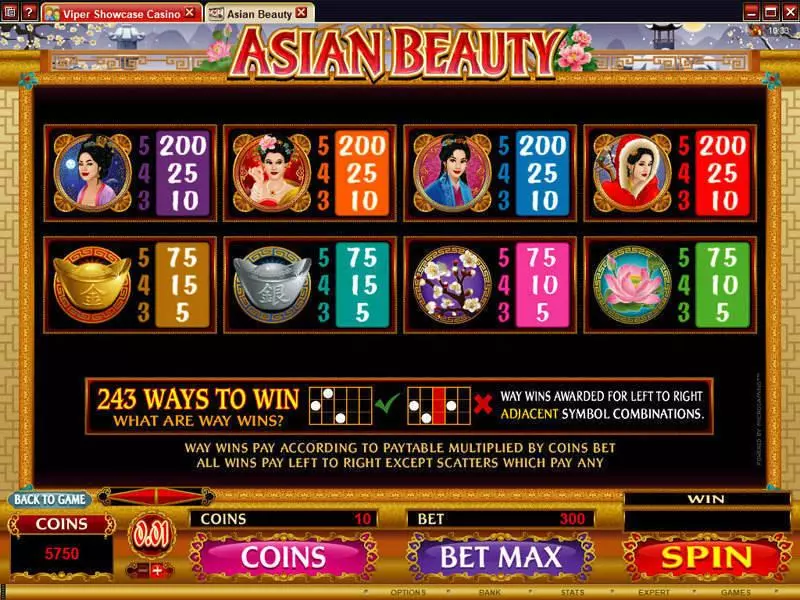 Asian Beauty Fun Slot Game made by Microgaming with 5 Reel and 243 Line