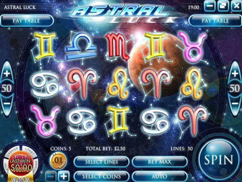 Astral Luck Fun Slot Game made by Rival with 5 Reel and 50 Line