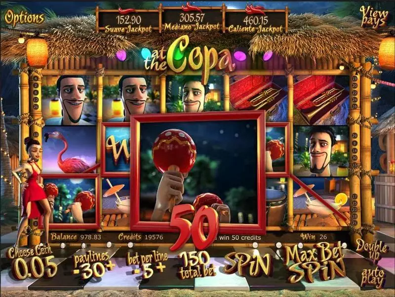 At the Copa Fun Slot Game made by BetSoft with 5 Reel and 30 Line
