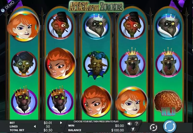 Attack Of The Zombies Fun Slot Game made by Genesis with 5 Reel and 50 Line