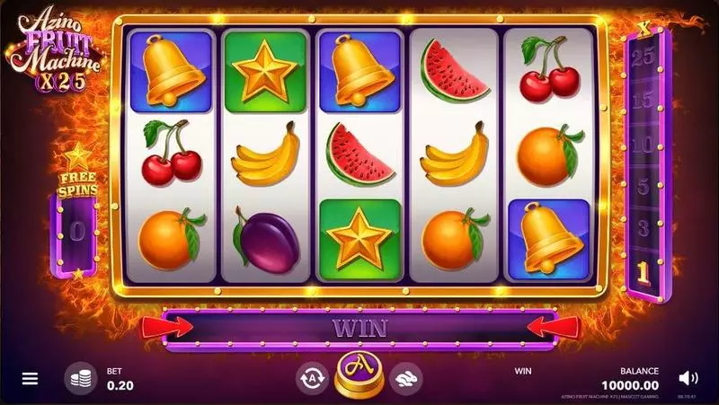 Azino Fruit Machine x25 Fun Slot Game made by Mascot Gaming with 5 Reel and 20 Line