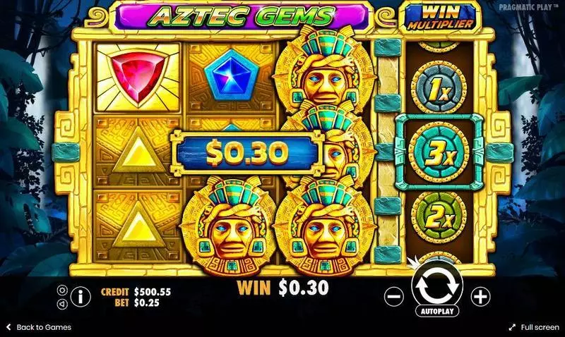 Aztec Gems Fun Slot Game made by Pragmatic Play with 3 Reel and 5 Line