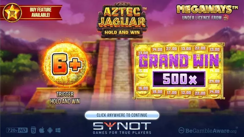 Aztec Jaguar Megaways Fun Slot Game made by Synot Games with 6 Reel 