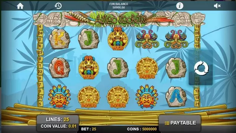 Aztec Secrets Fun Slot Game made by 1x2 Gaming with 5 Reel and 25 Line