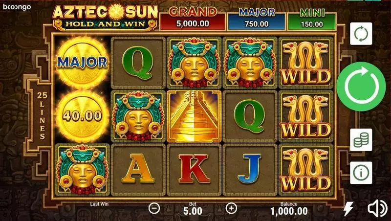 Aztec Sun Fun Slot Game made by Booongo with 5 Reel and 25 Line
