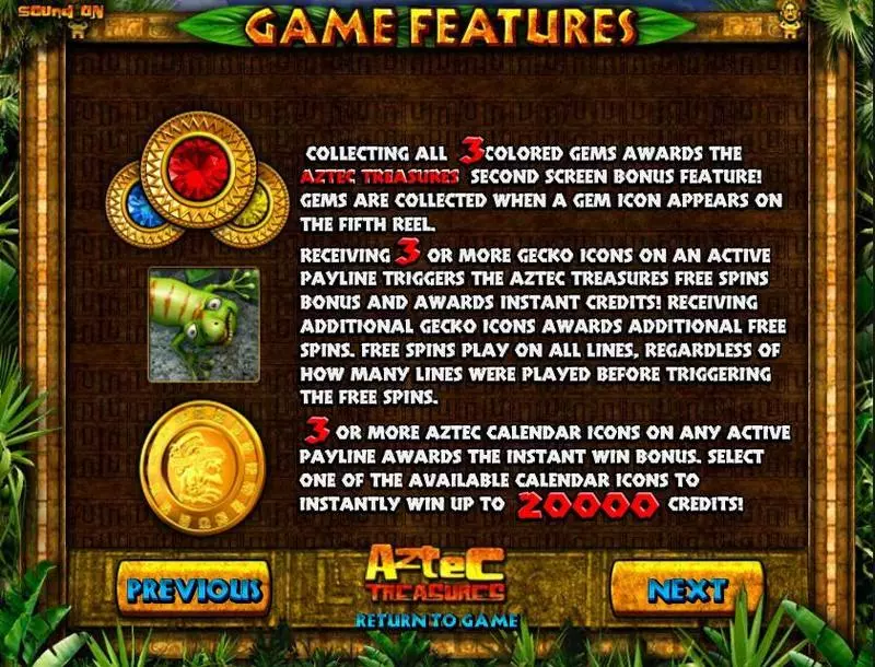 Aztec Treasures Fun Slot Game made by BetSoft with 5 Reel and 30 Line
