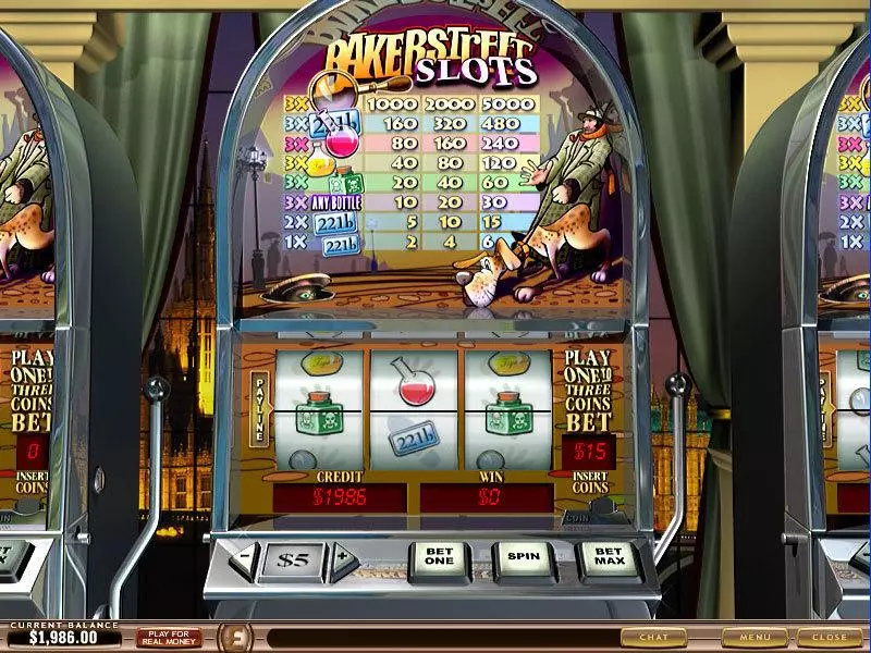 Baker Street Fun Slot Game made by PlayTech with 3 Reel and 1 Line