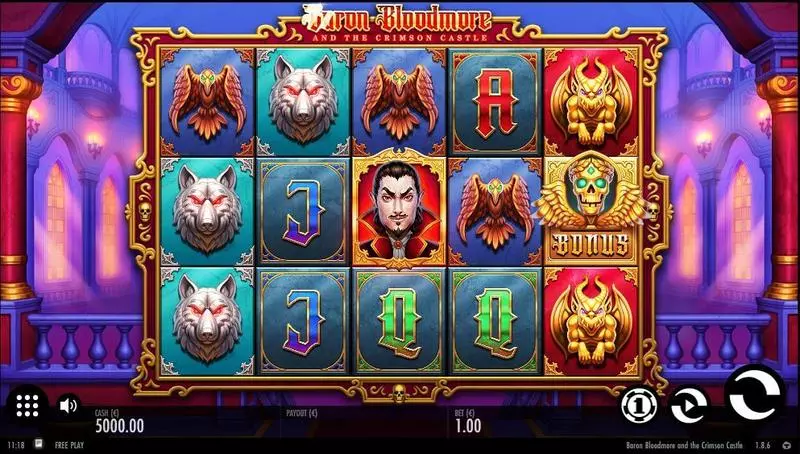 Baron Bloodmore and the Crimson Castle Fun Slot Game made by Thunderkick with 5 Reel and 25 Line