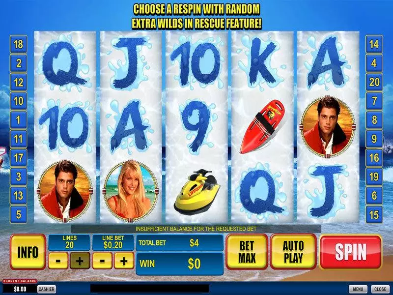 Baywatch Fun Slot Game made by PlayTech with 5 Reel and 20 Line