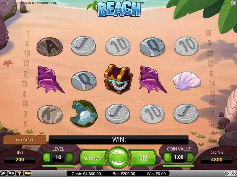 Beach Fun Slot Game made by NetEnt with 5 Reel and 20 Line