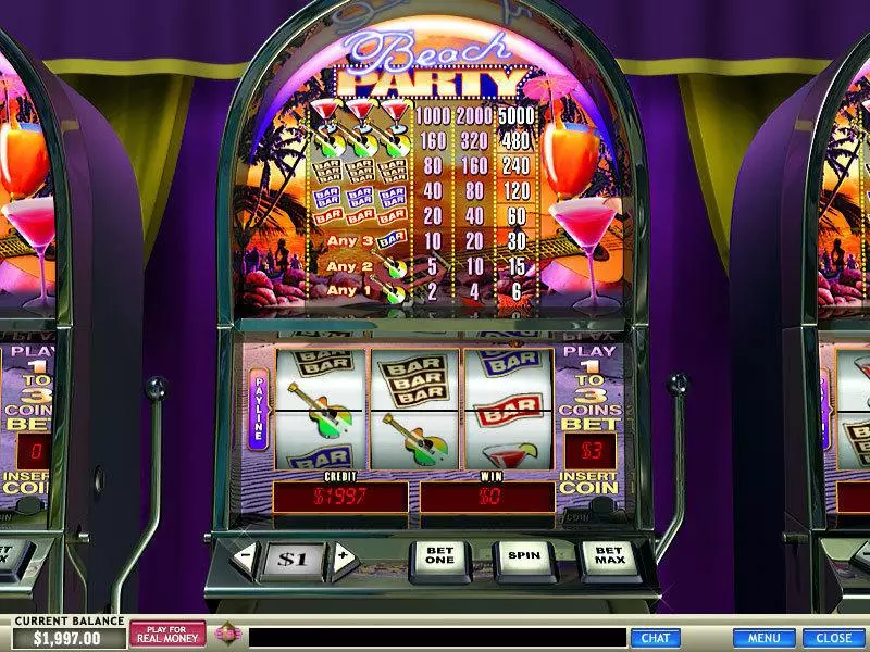 Beach Party Fun Slot Game made by PlayTech with 3 Reel and 1 Line