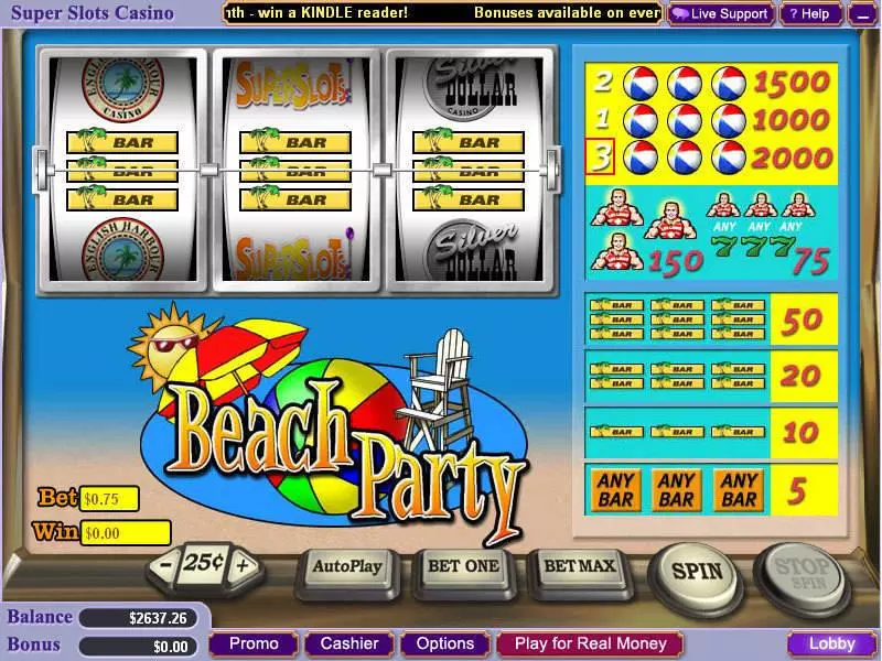 Beach Party Fun Slot Game made by Vegas Technology with 3 Reel and 3 Line