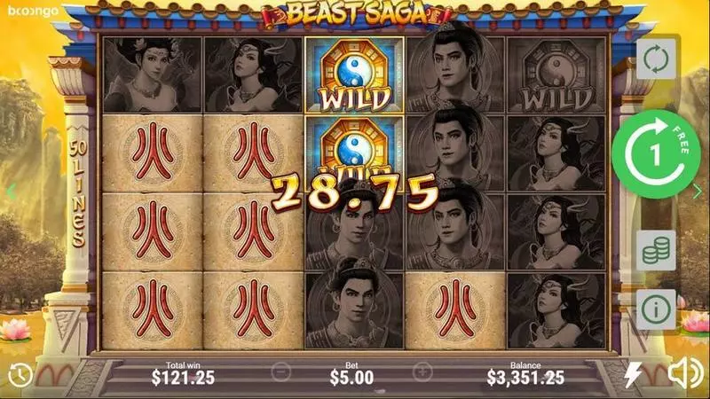 Beast Saga Fun Slot Game made by Booongo with 5 Reel and 50 Line