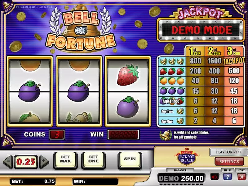 Bell of Fortune Fun Slot Game made by Play'n GO with 3 Reel and 1 Line