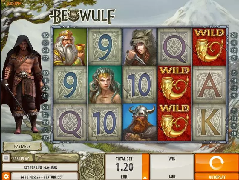 Beowulf Fun Slot Game made by Quickspin with 5 Reel and 25 Line