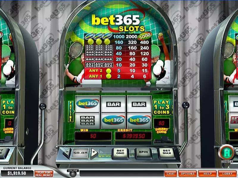 Bet 365 Fun Slot Game made by PlayTech with 3 Reel and 1 Line