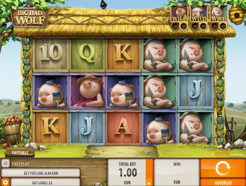 Big Bad Wolf Fun Slot Game made by Quickspin with 5 Reel and 25 Line
