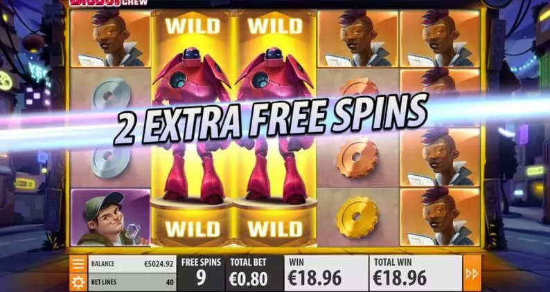 Big Bot Crew Fun Slot Game made by Quickspin with 5 Reel and 40 Line