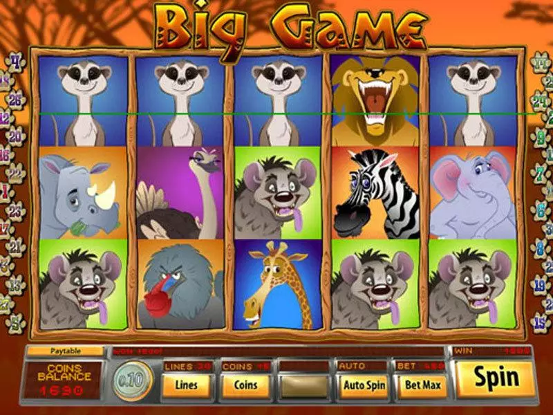 Big Game Fun Slot Game made by Saucify with 5 Reel and 30 Line