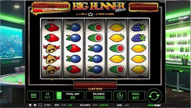 Big Runner Deluxe Fun Slot Game made by StakeLogic with 5 Reel and 33 Line