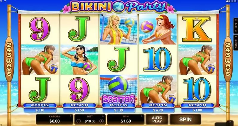 Bikini Party Fun Slot Game made by Microgaming with 5 Reel and 243 Line