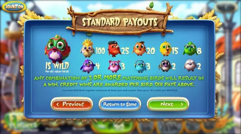 Birds Fun Slot Game made by BetSoft with 5 Reel and 25 Line
