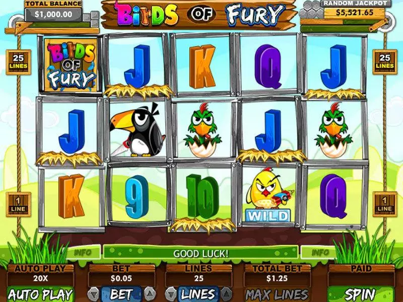 Birds of Fury Fun Slot Game made by RTG with 5 Reel and 25 Line