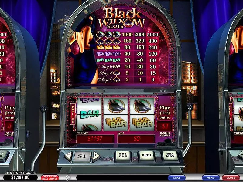 Black Widow Fun Slot Game made by PlayTech with 3 Reel and 1 Line
